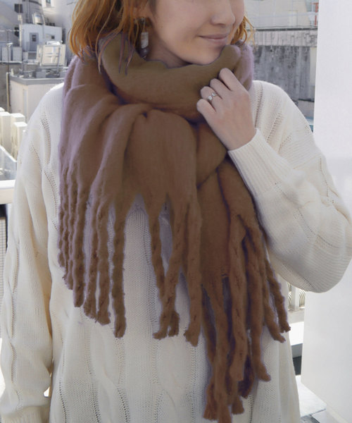 CORNERS（コーナーズ） マフラー ストール 三つ編みフリンジマフラー