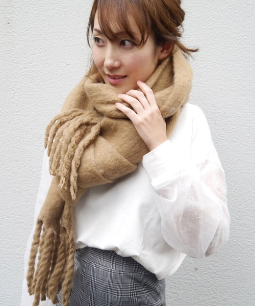 CORNERS（コーナーズ） マフラー ストール 三つ編みフリンジマフラー