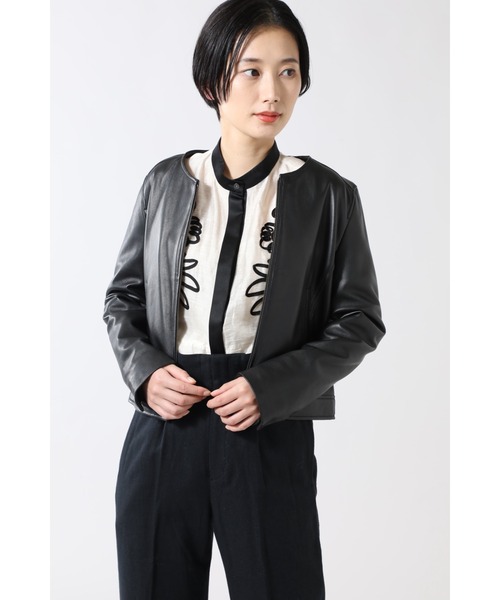 ジャケット ノーカラージャケット レザーノーカラージャケット 