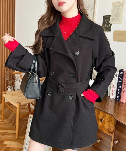 エアリーウールトレンチコート(XS GREY BEIGE): OUTER