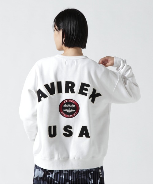 トレーナー スウェット VARSITY LOGO CREW SWEAT/ バーシティーロゴクルースウェット レディース メンズ AVIREX トレーナー スウェット VARSITY LOGO CREW SWEAT/ バー
