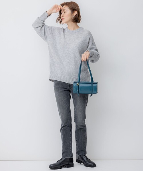 新品 23AW MHL. DRY DENSE WOOL 2 クルーネックニット 23区（ニジュウサンク） ニット セーター 「滝沢眞規子さん着用/洗える