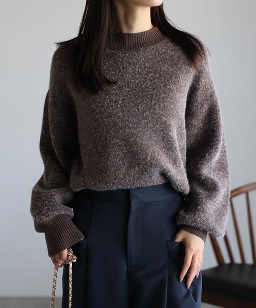 ニット セーター ミンク風フェザーニットTOPS/トップス レディース sakishimatokyo ニット セーター ミンク風フェザーニットTOPS