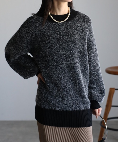 ニット セーター ミンク風フェザーニットTOPS/トップス レディース sakishimatokyo ニット セーター ミンク風フェザーニットTOPS