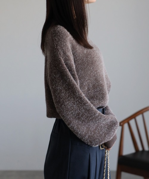 ニット セーター ミンク風フェザーニットTOPS/トップス レディース sakishimatokyo ニット セーター ミンク風フェザーニットTOPS
