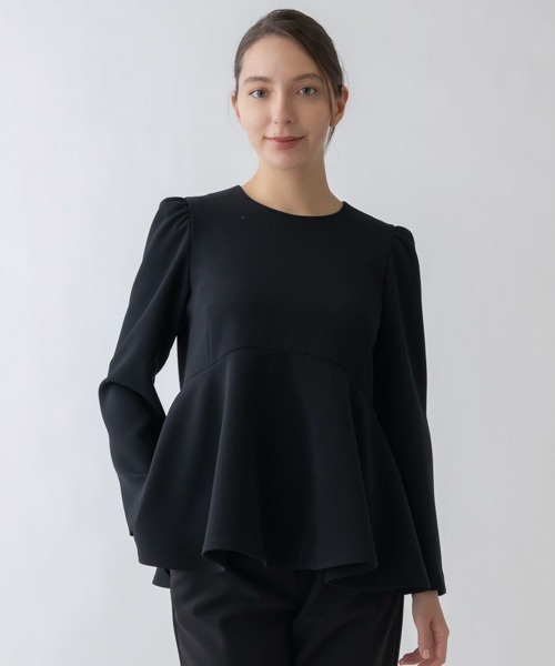 ブラウス シャツ 「SONO NAVY」「MUMMUMダブルクロス」レディフレアノーブリーブラウス レディース