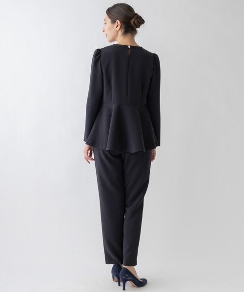 Sono - SONO NAVY MUMMUMダブルクロス　紺　レディフレアノーブリーブラウス Sono ブラウス シャツ 「SONO NAVY」「MUMMUMダブルクロス