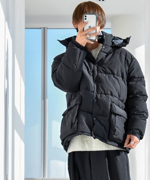 poppy ダウンジャケット ダウンジャケット ダウン ポリリップストップ 中綿フーテッド