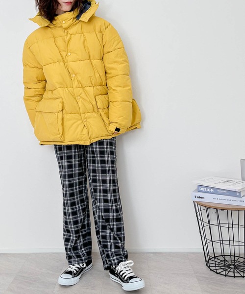 ダウンジャケット ダウン ポリリップストップ 中綿フーテッド