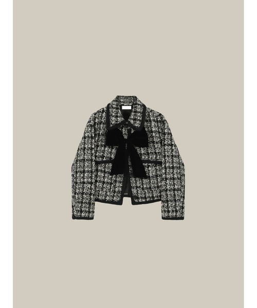 LA POMME petit（ラポミ・プチ） コート アウター Ribbon Piping Tweed