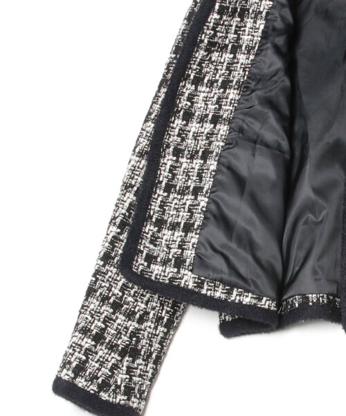 LA POMME petit（ラポミ・プチ） コート アウター Ribbon Piping Tweed