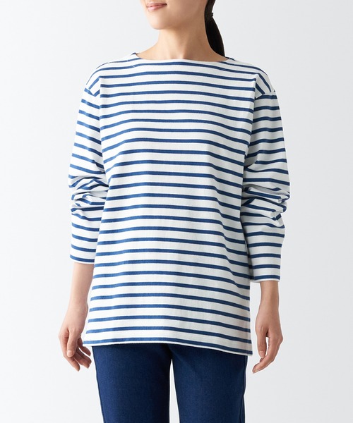 婦人 太番手ボートネック長袖Tシャツ | 無印良品