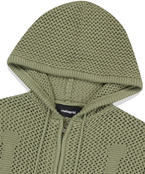 [ MAHAGRID]★25SS★韓国人気★DAGGER MESH HOOD ZIP UP KNIT mahagrid/マハグリッド』DAGGER MESH HOOD ZIP UP KNIT/ダガー