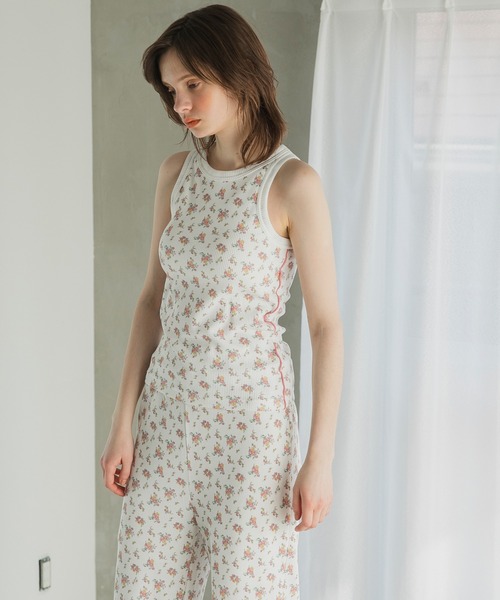 45r 小花柄 ガーゼタンクトップ コットン 美品】45R 花柄 タンクトップ コットン100％ M - メルカリ