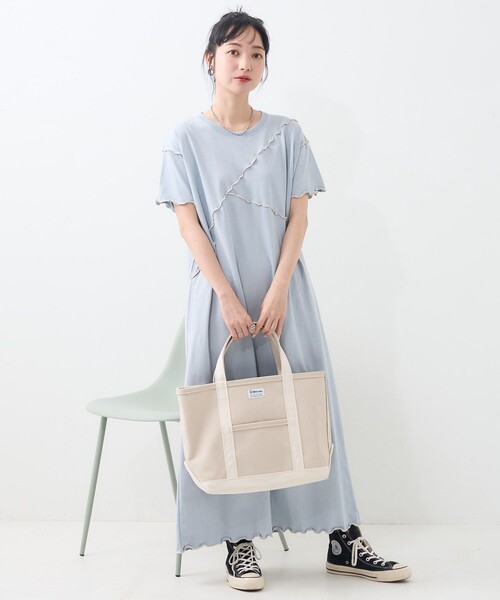 FREAK'S STORE ワンピース 配色メローワンピース/Tシャツ