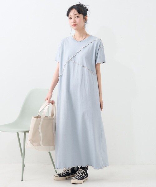 メロウワンピース セール】配色メローワンピース/Tシャツワンピース（ワンピース