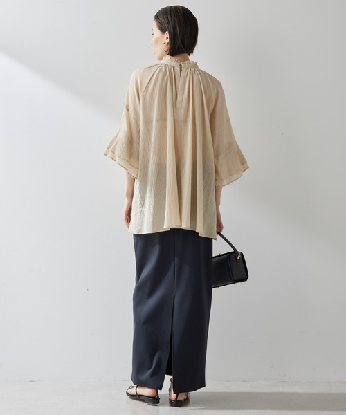 Whim Gazette　ウールジャガードニットスカート　モカ　ロングスカート Whim Gazette ウールジャガードニットスカート モカ ロングスカート