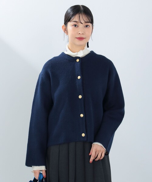 BEAMS HEART（ビームス ハート） カーディガン ダブルフェイス クルー