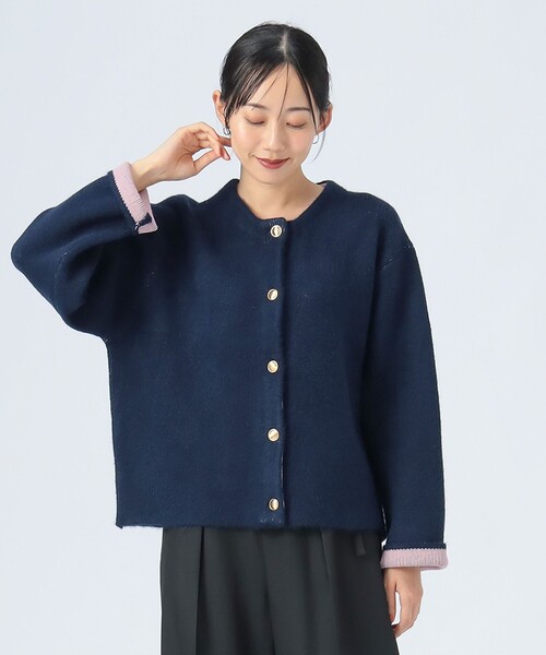 BEAMS HEART（ビームス ハート） カーディガン ダブルフェイス クルー