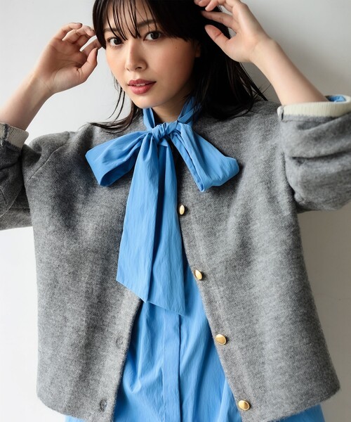 BEAMS HEART カーディガン ダブルフェイス クルーニット