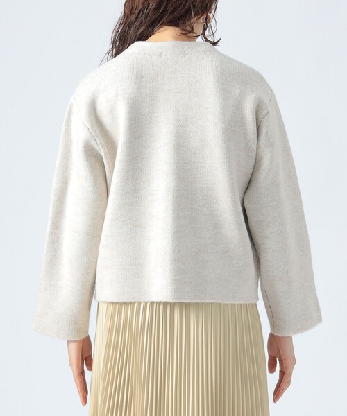 カーディガン ダブルフェイス クルーニット カーディガン レディース BEAMS HEART カーディガン ダブルフェイス クルーニット