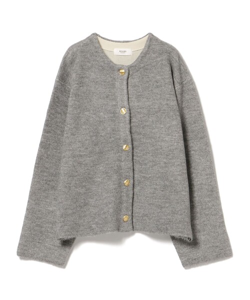 BEAMS HEART カーディガン ダブルフェイス クルーニット
