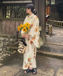 AS KNOW 浴衣 花柄2wayセパレート浴衣 3点セット(キャミ