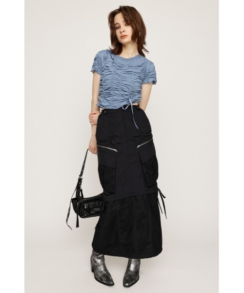 スカート millitaly skirt SLY（スライ） スカート MESH DOCKING MILITALY SK メッシュ