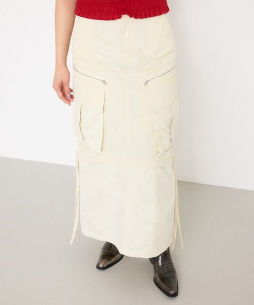 スカート millitaly skirt SLY（スライ） スカート MESH DOCKING MILITALY SK メッシュ