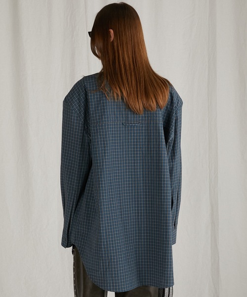 ブラウス シャツ POWER SHOULDER WASHER SHIRT レディース メンズ NON TOKYO ブラウス シャツ POWER SHOULDER WASHER SHIRT
