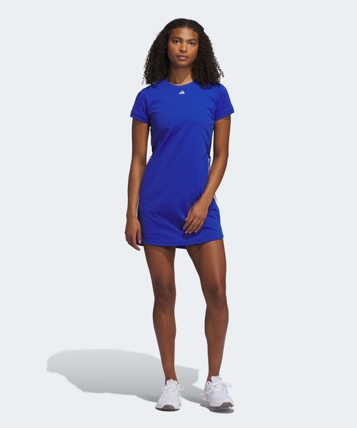 正品 adidas アディダスワンピース/ドレス/半袖 ツイスト adidas ワンピース ツイストニット クルーネック 半袖ワンピース