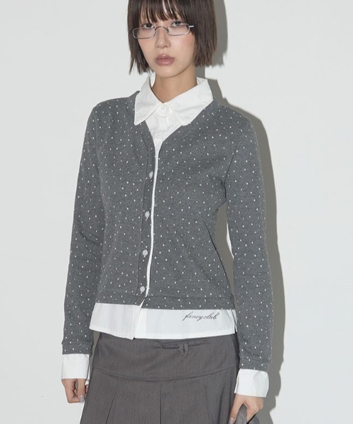 【NASTY FANCY CLUB】Check Shirt Layered Cardigan★送料関税込 FANCY CLUB】CHECK SHIRT LAYERED CARDIGAN | OUR BRAND,FANCY