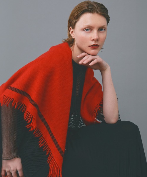Elegancese マフラー ストール 「elegancese」square fringe カシミヤ