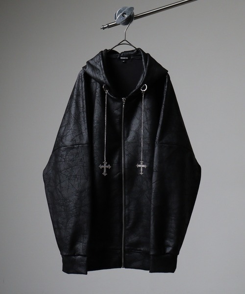 REGIEVO（レジエボ） パーカー Full zip hoodie with cross chain