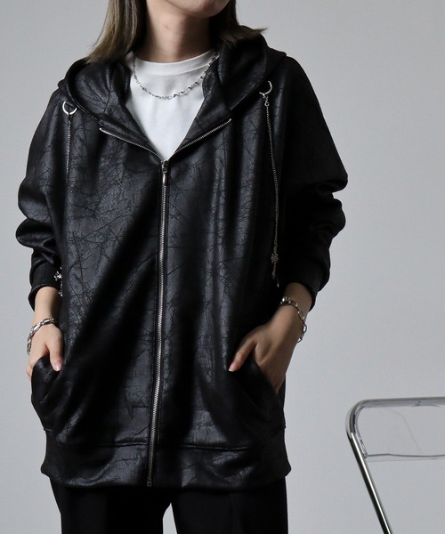 REGIEVO（レジエボ） パーカー Full zip hoodie with cross chain