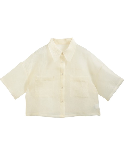 ブラウス シャツ ショート丈シアーシャツ レディース : ZOZOTOWN