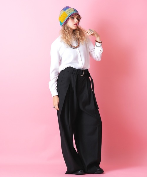 帽子 ハット an meets zakka カラフルブロックチェックニットハット