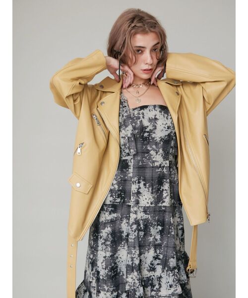 EVRIS（エヴリス） レザージャケット ライダース ルーズシルエット