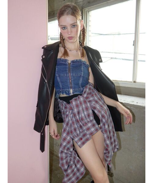 EVRIS（エヴリス） レザージャケット ライダース ルーズシルエット