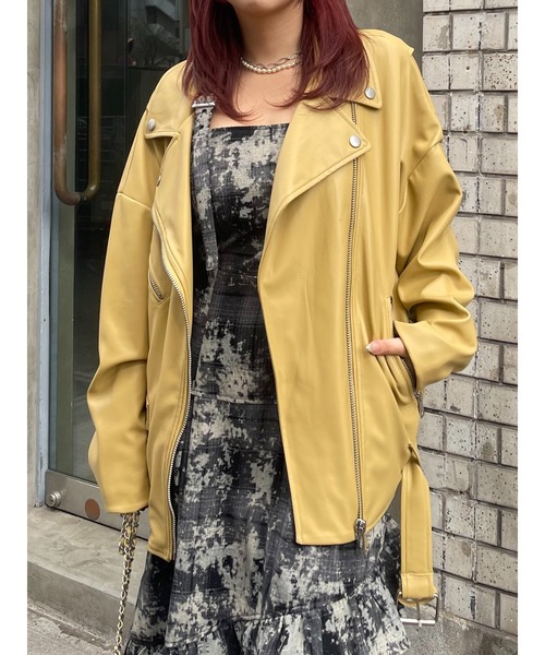 EVRIS（エヴリス） レザージャケット ライダース ルーズシルエット