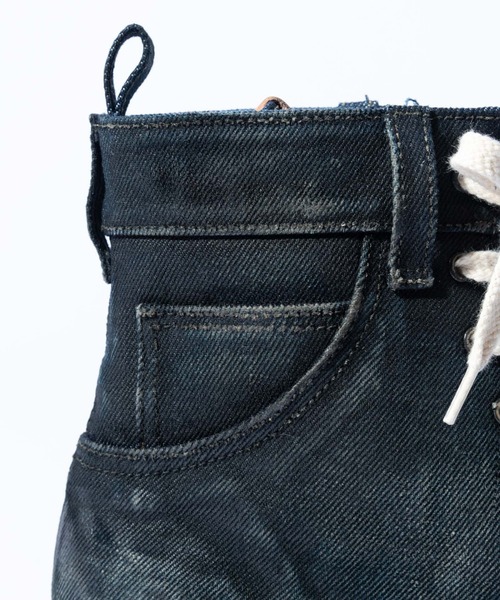 glamb♡デニムブーツ インディゴブルー Oiled Denim Boots / オイルドデニムブーツ（ブーツ）｜glamb