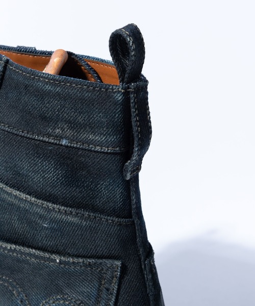glamb♡デニムブーツ インディゴブルー glamb ブーツ Oiled Denim Boots / オイルドデニムブーツ メンズ