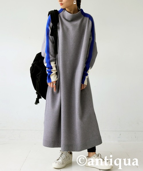 antiqua（アンティカ） ワンピース 配色ニットワンピース : ZOZOTOWN