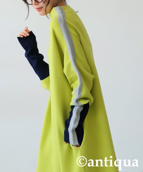 antiqua（アンティカ） ワンピース 配色ニットワンピース : ZOZOTOWN