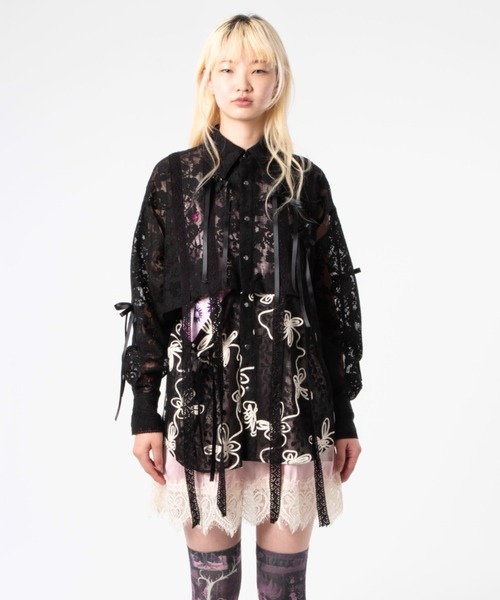 rurumu: ブラウス シャツ rurumu:/ルルムウ/lace detachable shirts