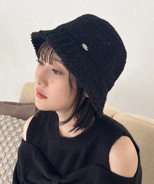 帽子 ハット チャーム付きボアバケットハット レディース : ZOZOTOWN
