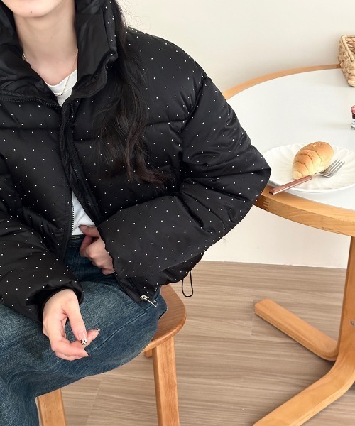 by muni:r ダウン ダウンジャケット ドットキュービックショートダウン