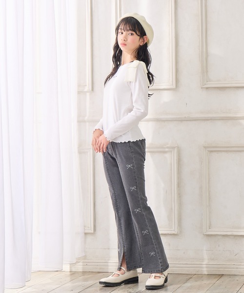 BISKEE パンツ ラインストーンデニムパンツ キッズ 子供服 女の子