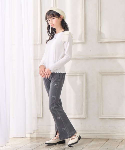 BISKEE パンツ ラインストーンデニムパンツ キッズ 子供服 女の子