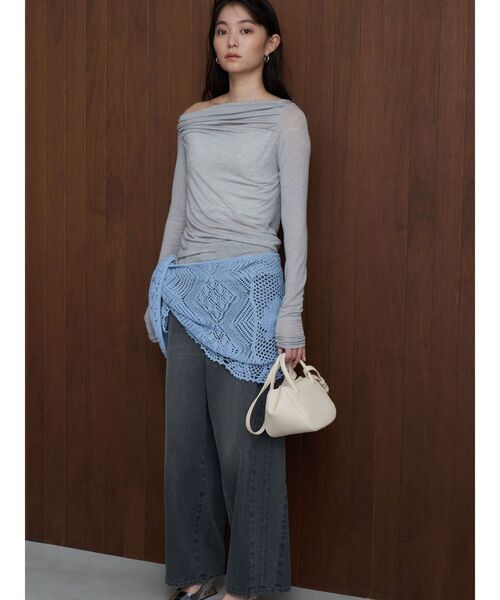 OUNNOUN tシャツ 「OUNNOUN」ドレープセミシアーオフショル2WAY